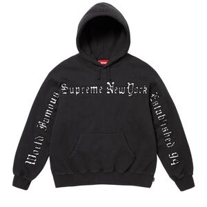 Supreme Black Men's Hoodie. Sweatshirt. ALWAYS AUTHENTIC